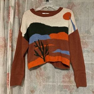 Cropped sweater with outdoor country design Madden NYC